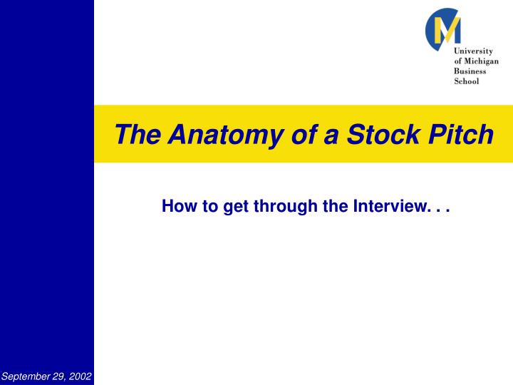 the anatomy of a stock pitch