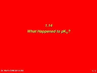 1.14 What Happened to p K b ?