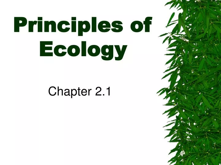 principles of ecology