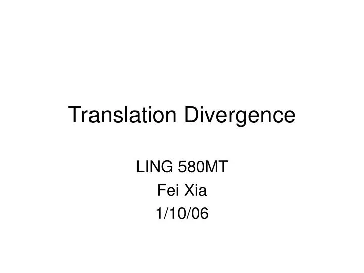 translation divergence