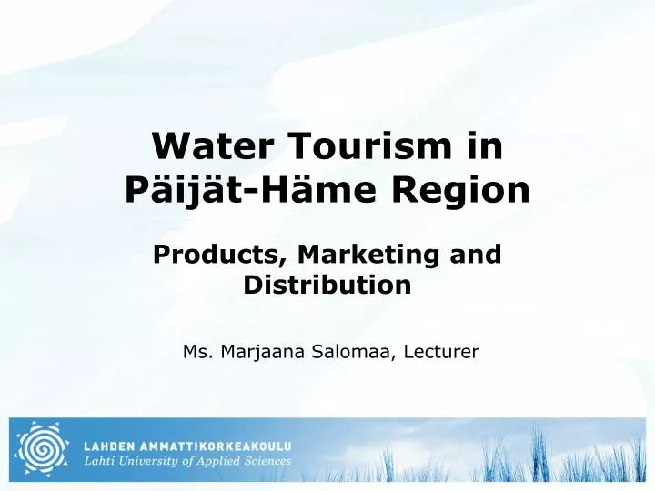water tourism in p ij t h me region