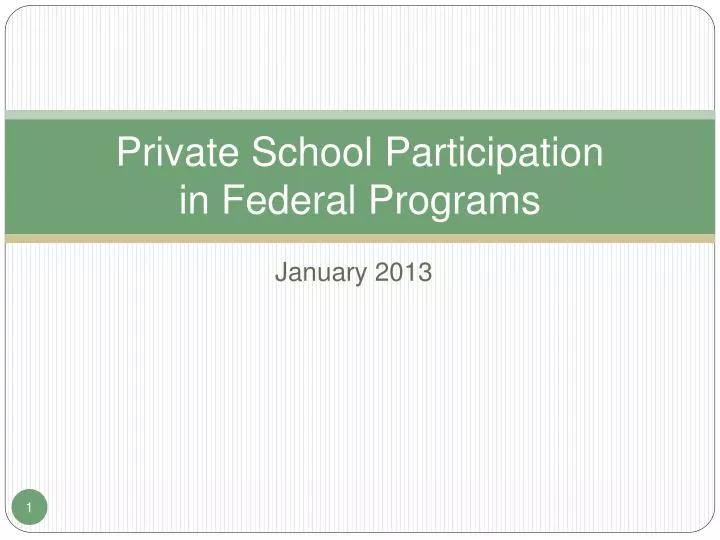 private school participation in federal programs