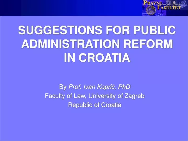 suggestions for public administration reform in croatia
