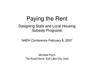 Paying the Rent