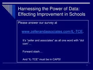 Harnessing the Power of Data: Effecting Improvement in Schools
