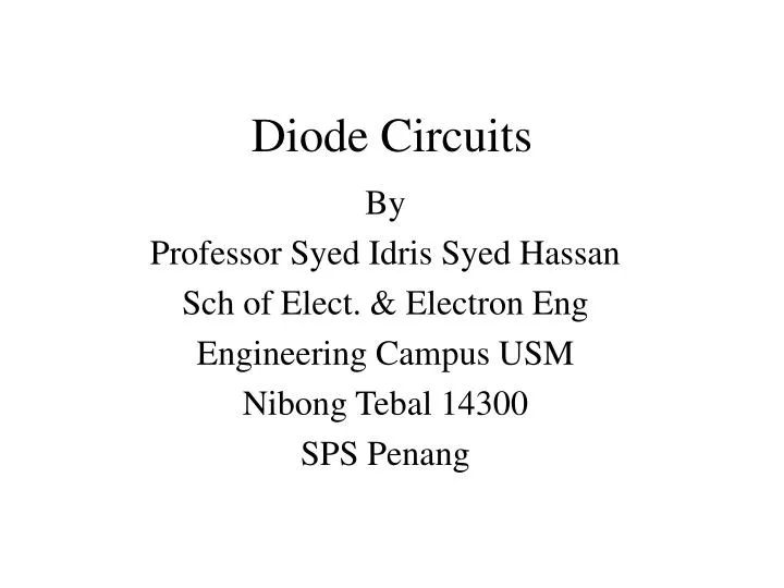 diode circuits