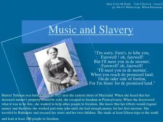 Music and Slavery