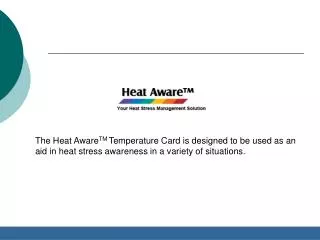 Heat Aware - Stress Awareness Card & Safety Tips
