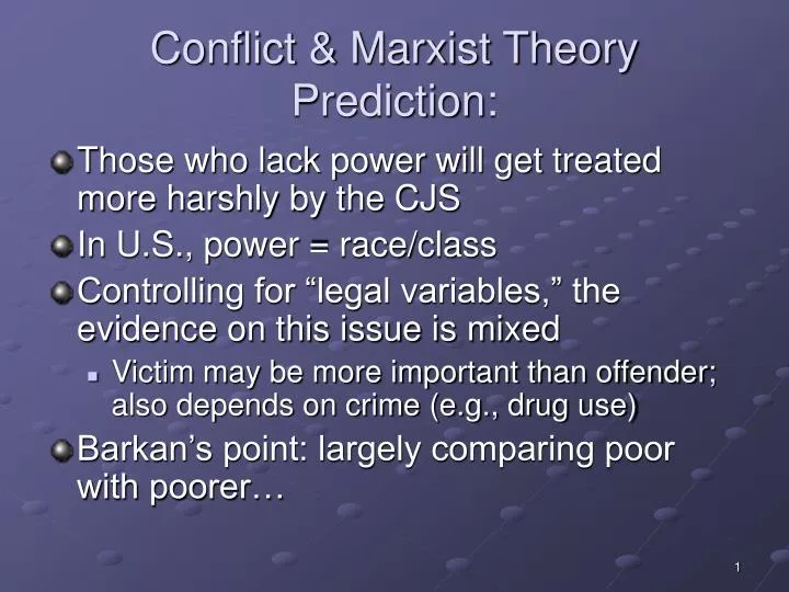 conflict marxist theory prediction
