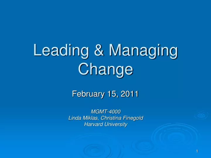 leading managing change