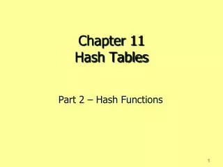 Chapter 11 Hash Tables