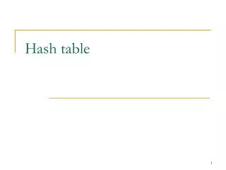 Hash table