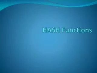 HASH Functions