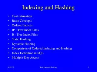 Indexing and Hashing