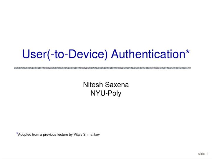 user to device authentication