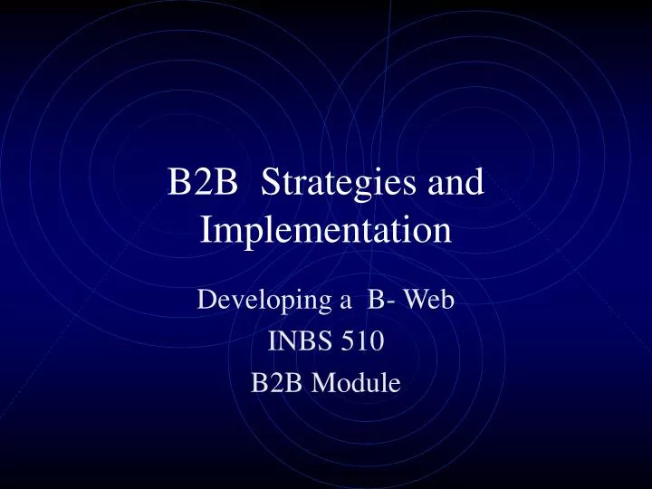 b2b strategies and implementation