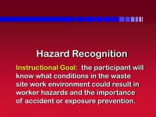 Hazard Recognition