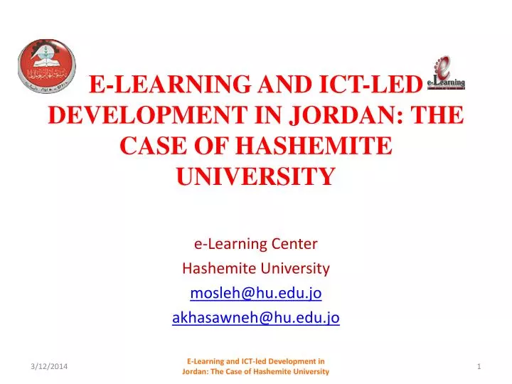 e learning and ict led development in jordan the case of hashemite university