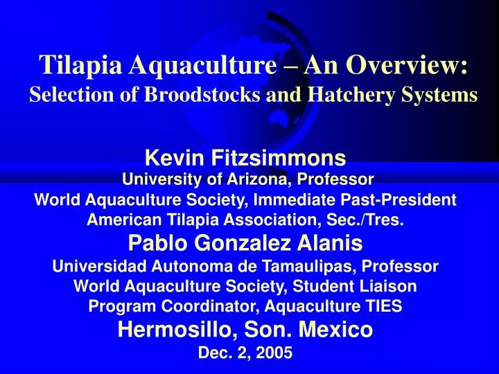 tilapia aquaculture an overview selection of broodstocks and hatchery systems