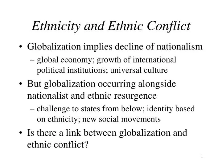 ethnicity and ethnic conflict