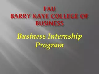 FAU Barry Kaye College of Business