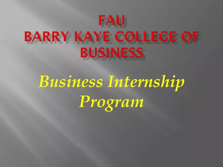 fau barry kaye college of business