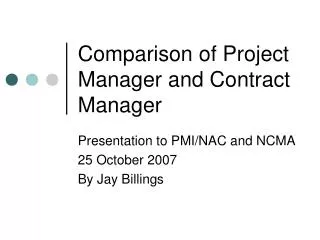 Comparison of Project Manager and Contract Manager
