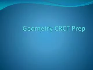 Geometry CRCT Prep