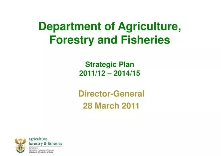 department of agriculture forestry and fisheries strategic plan 2011 12 2014 15