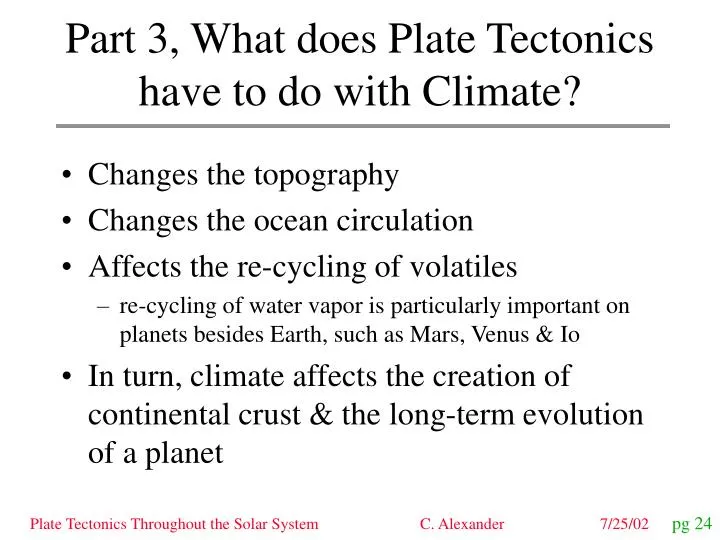 part 3 what does plate tectonics have to do with climate