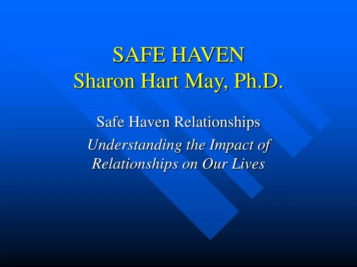 safe haven sharon hart may ph d