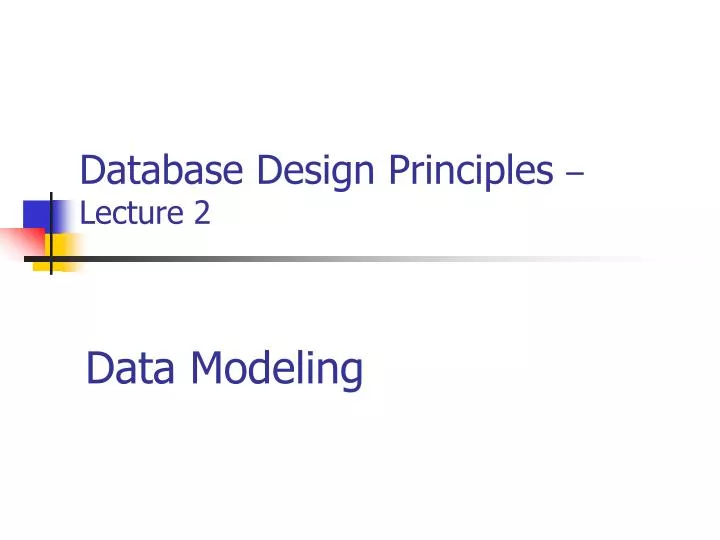 database design principles lecture 2