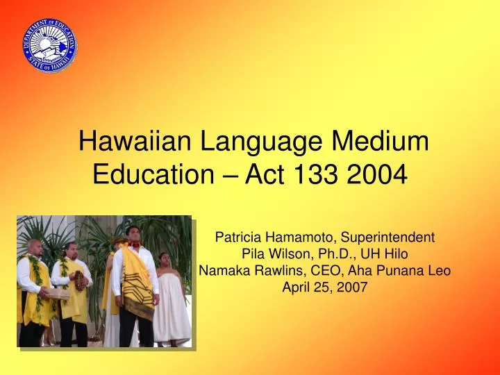 hawaiian language medium education act 133 2004