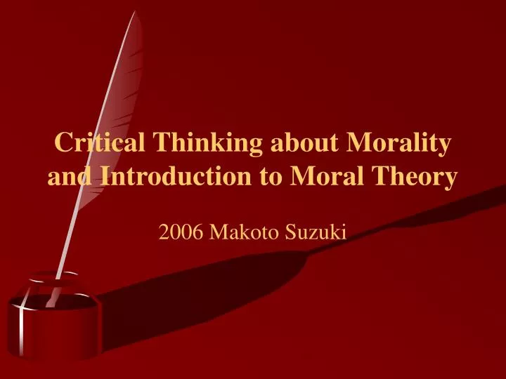 morality in logic and critical thinking