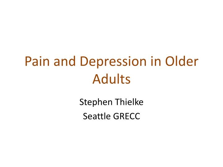 pain and depression in older adults