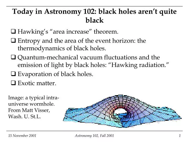 today in astronomy 102 black holes aren t quite black