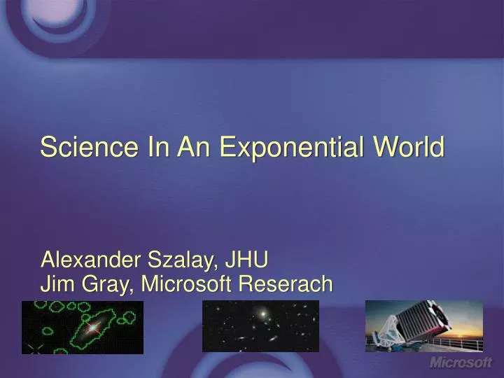 science in an exponential world