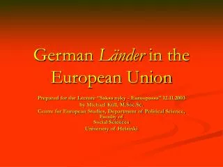 German Länder in the European Union