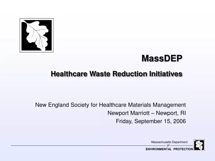 massdep healthcare waste reduction initiatives