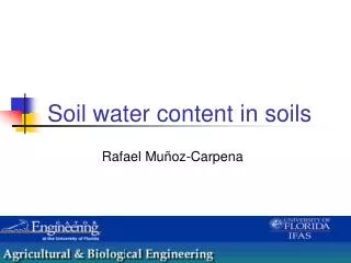 Soil water content in soils
