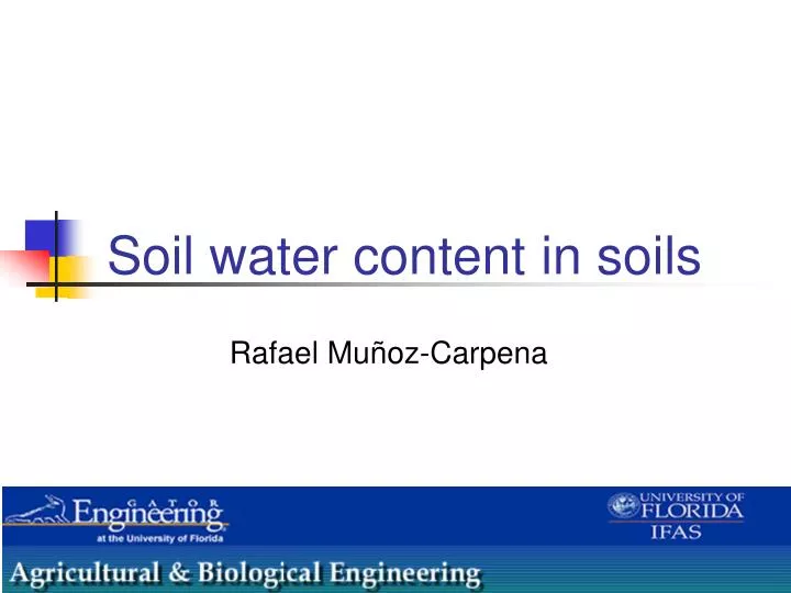 soil water content in soils