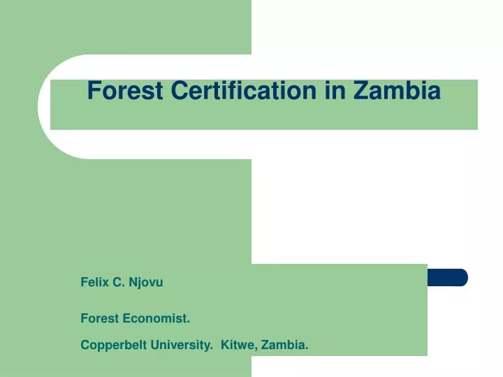 forest certification in zambia