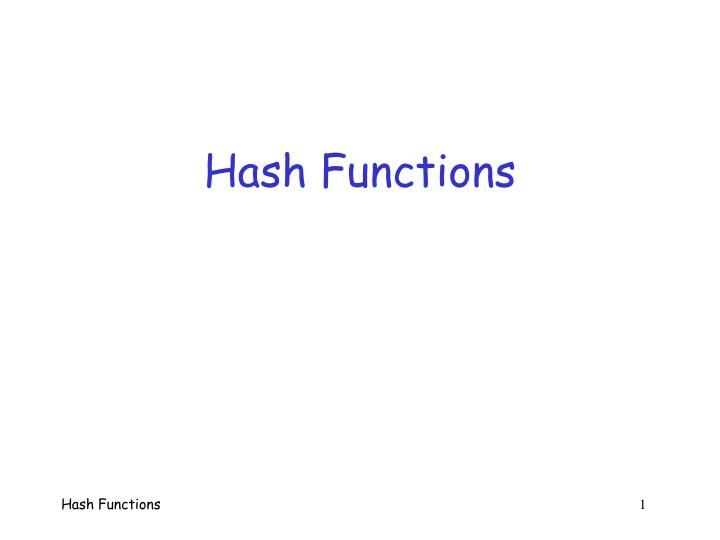 hash functions