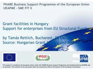 PHARE Business Support Programme of the European Union UEAPME - SME FIT II