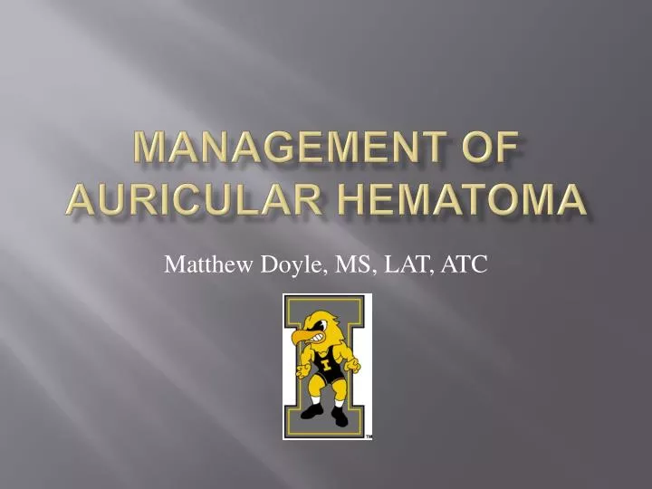 management of auricular hematoma