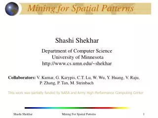Mining for Spatial Patterns