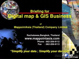 Briefing for Digital map &amp; GIS Business