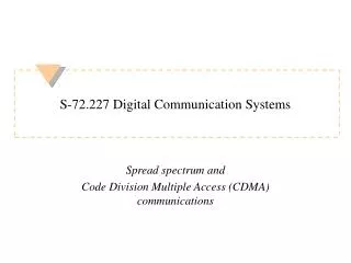 S-72.227 Digital Communication Systems