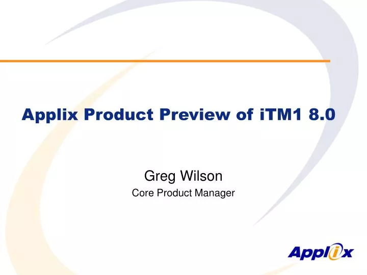 applix product preview of itm1 8 0