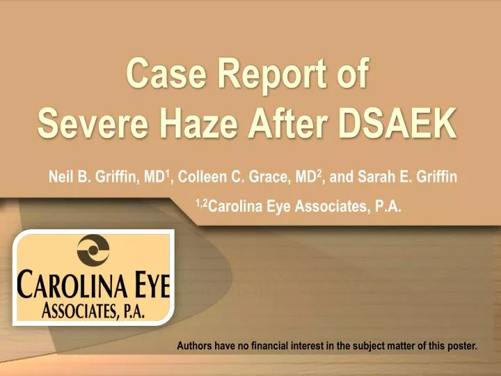 case report of severe haze after dsaek
